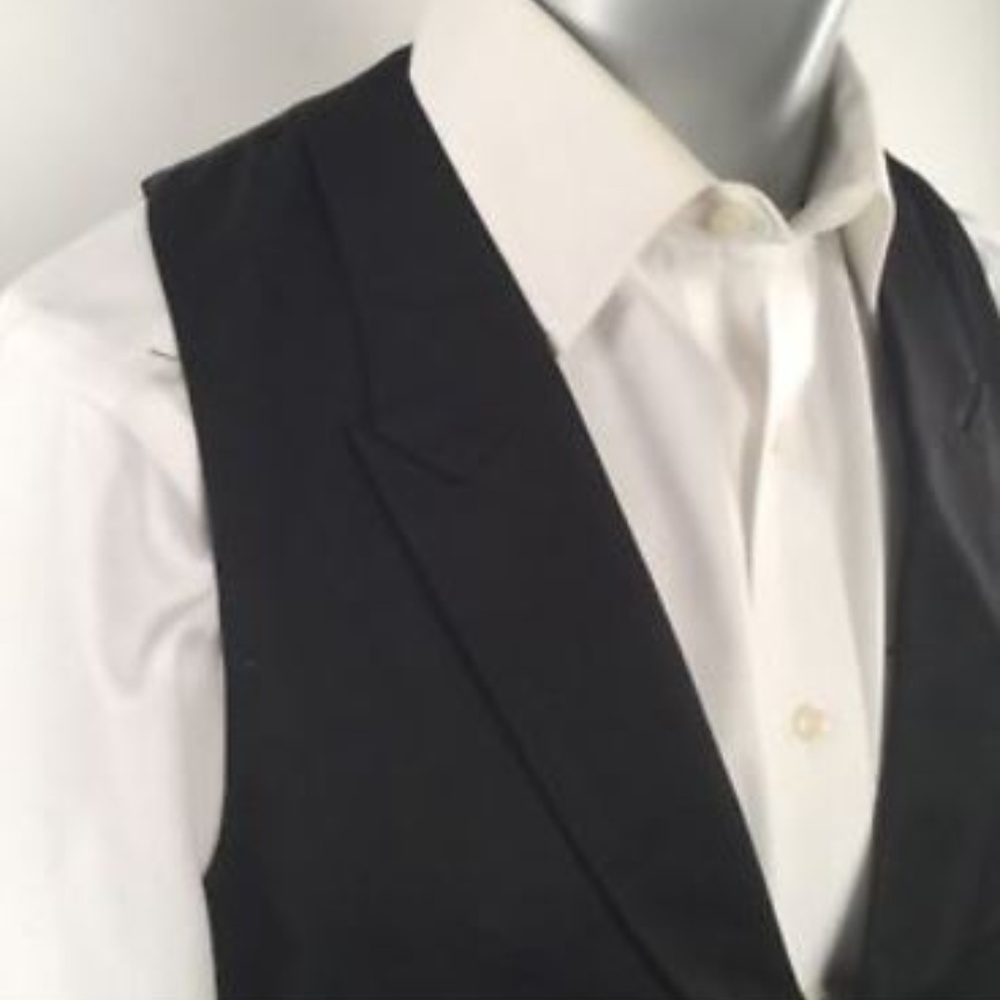 Edge By WD-NY Vest Notch Lapels Black NWT $48
